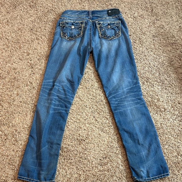 Silver Jeans Co. Suki Mid-Rise Slim Bootcut Y2K Sequin Jeans W28 L33 Small Hole - Picture 4 of 8